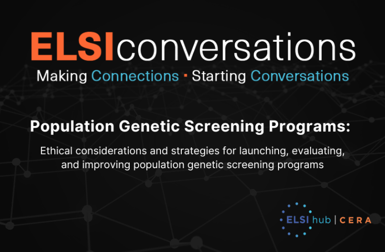 Info Graphic stating title of Population Genetic Screening Program Series for Winter 2023